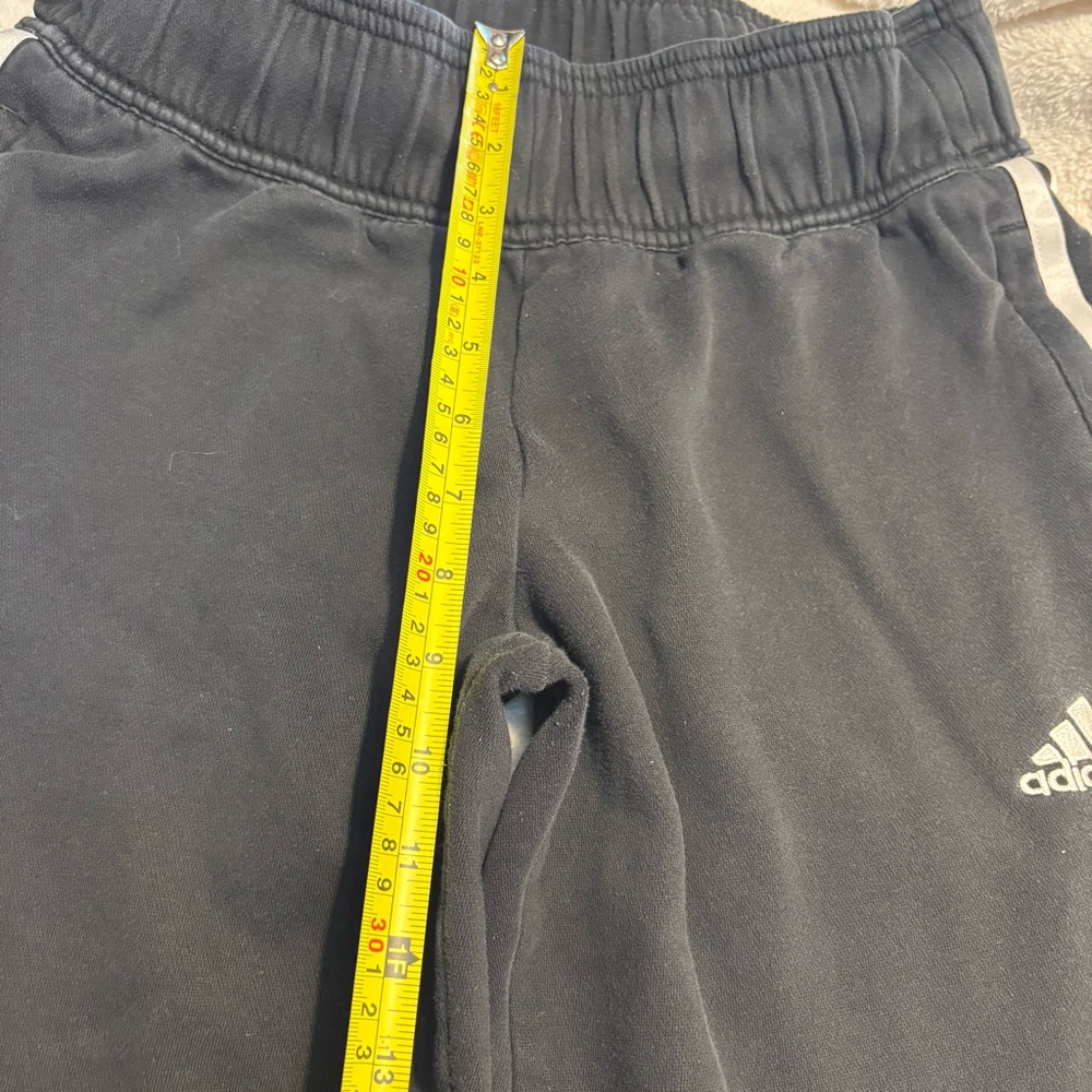 Adidas Joggers Medium Black w/ White Accents Elastic Waistband Drawstring - Picture 13 of 14